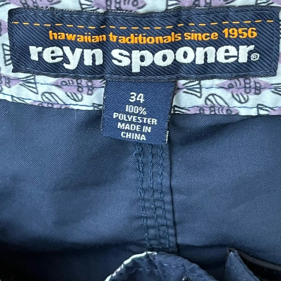 Reyn Spooner men’s blue board shorts swim trunks sz 34 - Picture 2 of 3